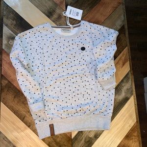 Women’s Naketano grey stars sweater size small